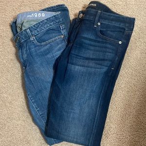 2 pairs of jeans, Gap and Express.